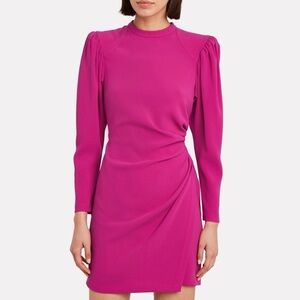 NWOT! A.L.C. | Jane Ruched Asymmetrical Crepe Mini Dress | Shocking Pink | Sz 10